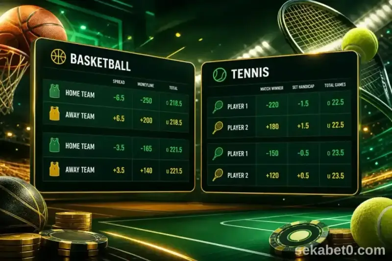 Sekabet basketbol ve tenis oran panosu görseli