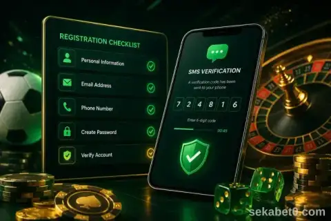 Sekabet üyelik formu ve SMS doğrulama görseli